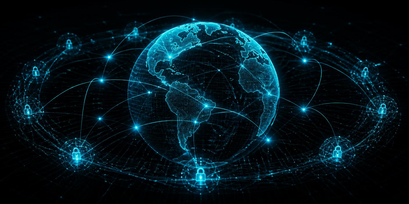 Encrypted global network of protected nodes